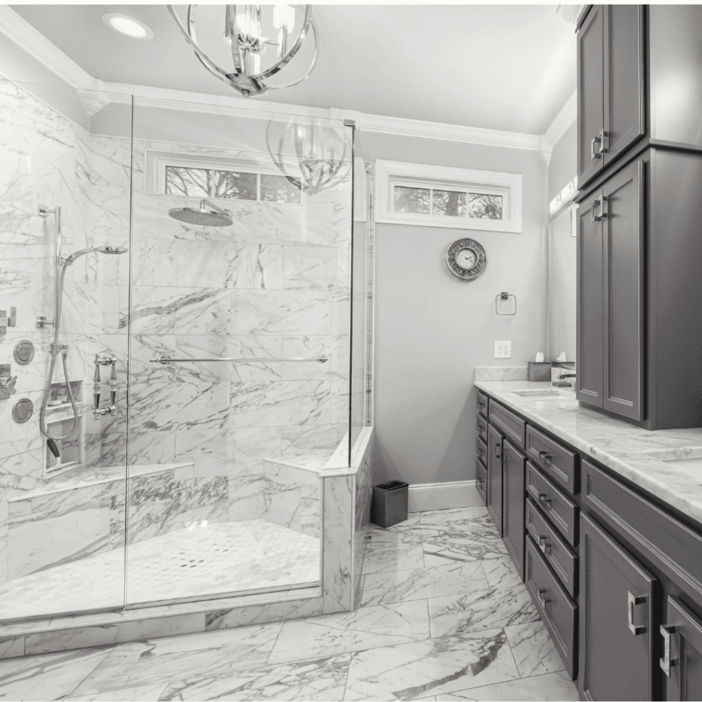 Luxurious bathroom interiors crafted by Marble and Stone London, featuring bespoke designs in marble, granite, quartz, and engineered stone.