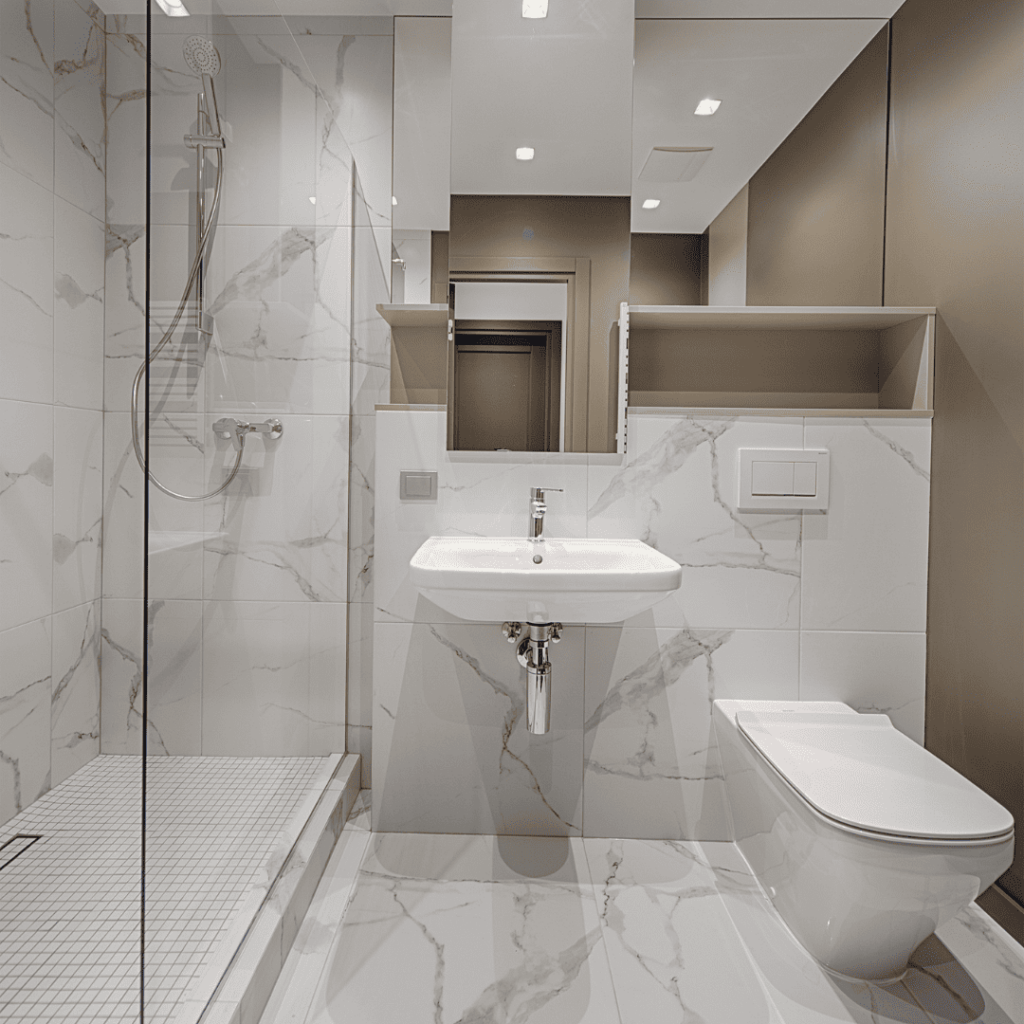 Luxurious bathroom interiors crafted by Marble and Stone London, featuring bespoke designs in marble, granite, quartz, and engineered stone.