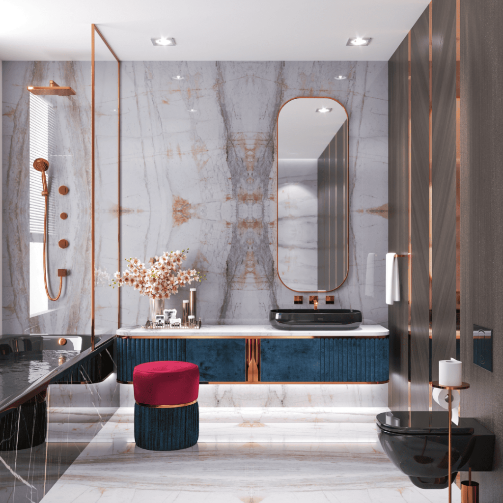 Luxurious bathroom interiors crafted by Marble and Stone London, featuring bespoke designs in marble, granite, quartz, and engineered stone.