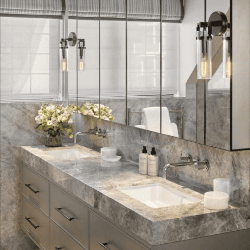 Luxurious bathroom interiors crafted by Marble and Stone London, featuring bespoke designs in marble, granite, quartz, and engineered stone.