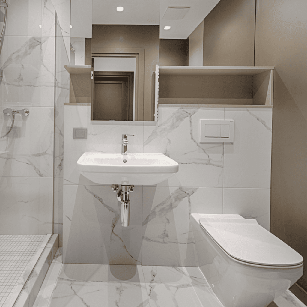 Luxurious bathroom interiors crafted by Marble and Stone London, featuring bespoke designs in marble, granite, quartz, and engineered stone.