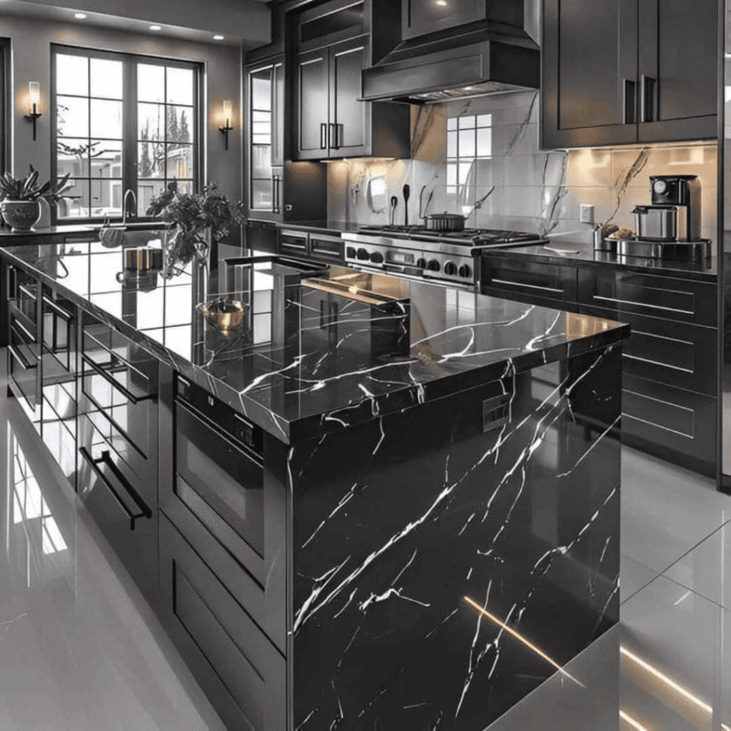 Luxury marble kitchen worktop installation in London by Marble & Stone London – bespoke countertops, splashbacks, and premium stone finishes.